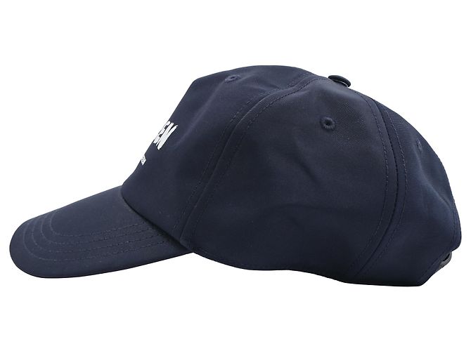 Boné de beisebol em algodão azul marinho com estampa de logo Alexander McQueen - vista 2