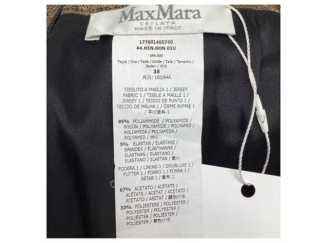 Falda lápiz midi texturizada Max Mara en poliamida dorada metálica Dorado Metálico - vista 4
