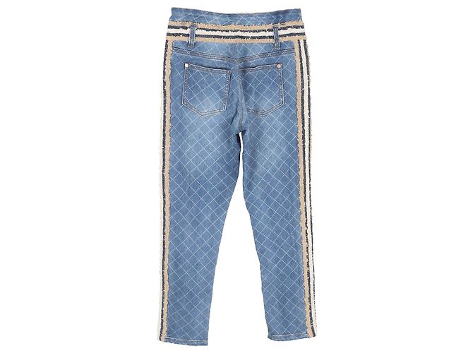Chanel Jeans mit Siamond-Muster aus hellblauem Denim - Ansicht 2