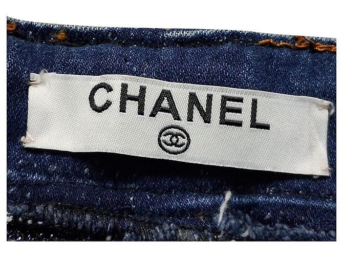 Chanel Jeans mit Siamond-Muster aus hellblauem Denim - Ansicht 3