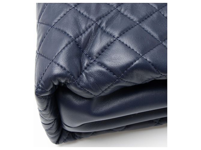 Gabrielle Borsa Shopping Accordion 3 in Pelle di Agnello Chanel Blu - vista 10