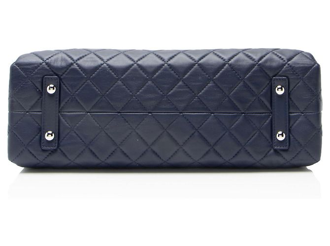 Gabrielle Borsa Shopping Accordion 3 in Pelle di Agnello Chanel Blu - vista 4