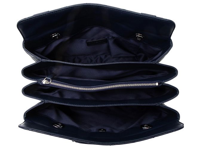 Gabrielle Borsa Shopping Accordion 3 in Pelle di Agnello Chanel Blu - vista 7