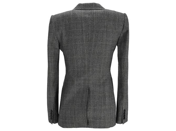 Blazer Slim-Fit de Cuadros en Lana Gris de Botón Simple Theory - vista 3