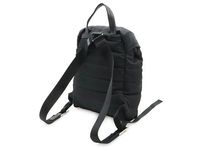 Mochila de nylon y cuero con logo triangular de Prada Negro - vista 2