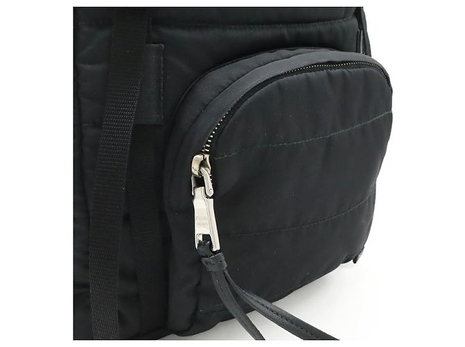 Mochila de nylon y cuero con logo triangular de Prada Negro - vista 9