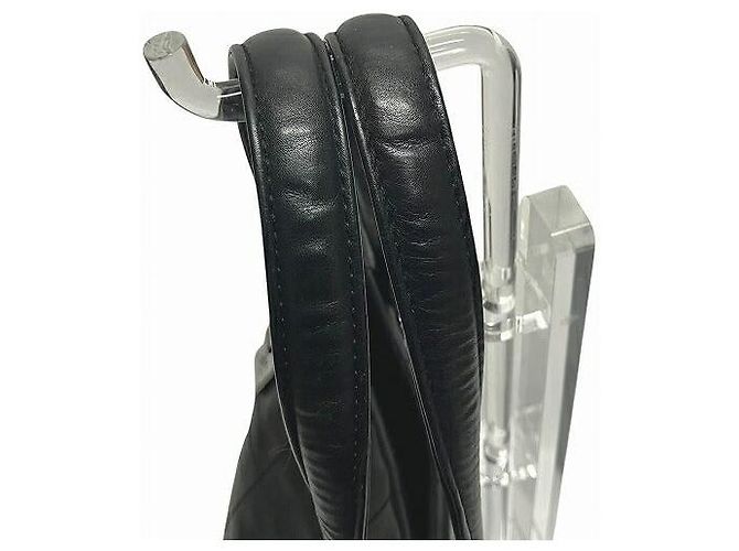 2.55 Chanel Choco Bar Handtasche aus Lammleder Schwarz - Ansicht 7