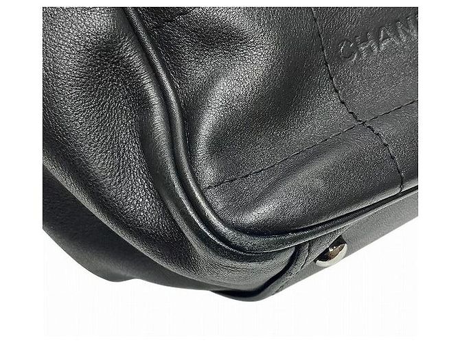 2.55 Chanel Choco Bar Handtasche aus Lammleder Schwarz - Ansicht 8