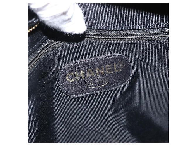 Chanel Vintage Timeless Chain Schultertasche aus Lackleder Medium Schwarz - Ansicht 6
