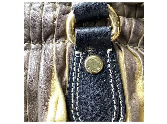 Borsa a Spalla Plissettata Ombre Etro in Pelle Beige e Marrone - vista 10