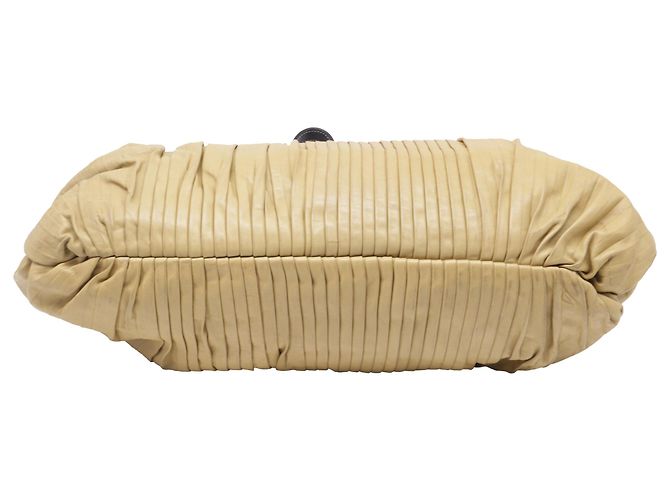 Borsa a Spalla Plissettata Ombre Etro in Pelle Beige e Marrone - vista 6