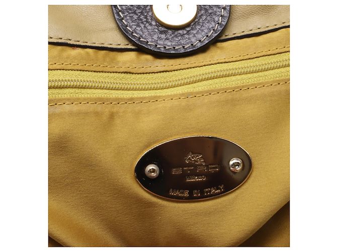 Borsa a Spalla Plissettata Ombre Etro in Pelle Beige e Marrone - vista 8