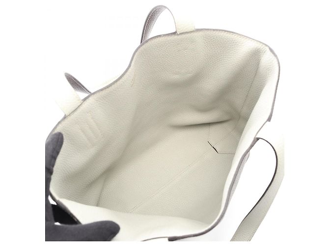 Hermès Double Sens 28 Leder Tote Bag Grau - Ansicht 3