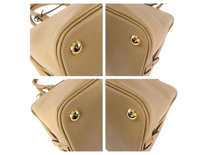 Prada Saffiano Leder Tote Bag Braun Beige - Ansicht 3