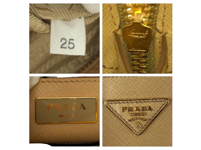 Prada Saffiano Leder Tote Bag Braun Beige - Ansicht 4