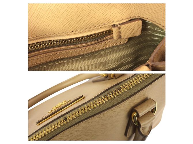 Prada Saffiano Leder Tote Bag Braun Beige - Ansicht 6