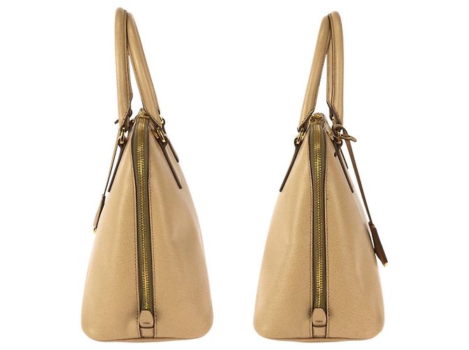 Prada Saffiano Leder Tote Bag Braun Beige - Ansicht 8