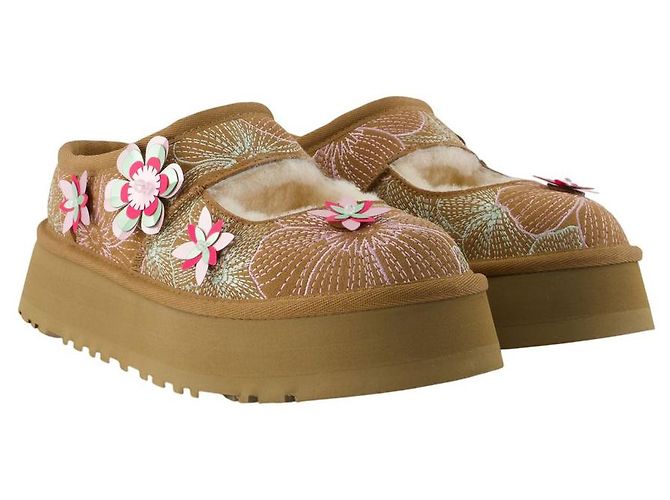 Bea Mary Jane Meadow Slides - UGG - Leather - Brown - view 2