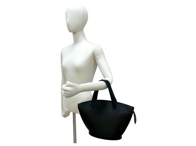 Borsa a mano Louis Vuitton Saint Jacques in pelle Epi Nero - vista 3