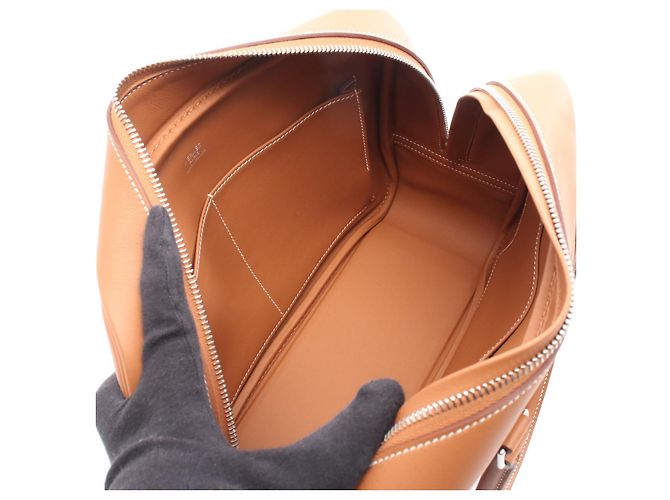 Borsa in pelle Hermès Plume 28 marrone - vista 2