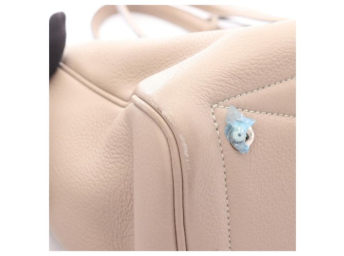 Borsa in pelle Hermès Victoria 35 Beige Marrone - vista 4