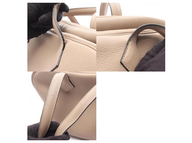 Borsa in pelle Hermès Victoria 35 Beige Marrone - vista 6