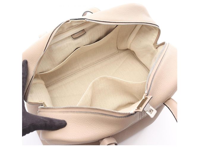 Borsa in pelle Hermès Victoria 35 Beige Marrone - vista 8