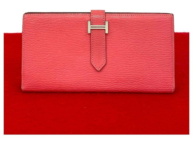 Cartera Larga Soufflet de Cabra Béarn de Hermès Rosa - vista 2