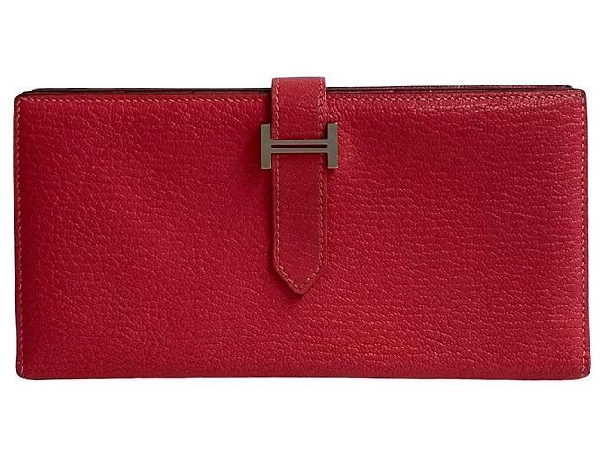Cartera Larga Soufflet de Cabra Béarn de Hermès Rosa - vista 3