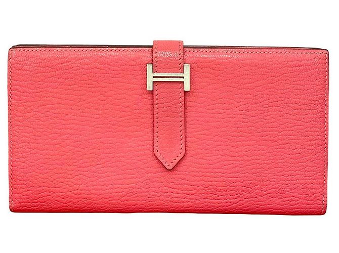 Cartera Larga Soufflet de Cabra Béarn de Hermès Rosa - vista 4