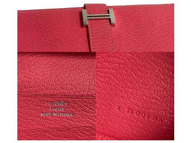 Cartera Larga Soufflet de Cabra Béarn de Hermès Rosa - vista 6