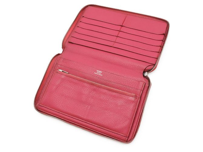 Hermès Portafoglio Lungo Azap Combine Chevre Hermes Rosa - vista 4