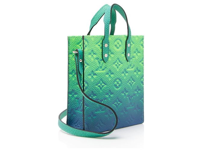 Borsa a Spalla Petit Sac Plat Taurillon Illusion Louis Vuitton x Virgil Abloh Blu - vista 2