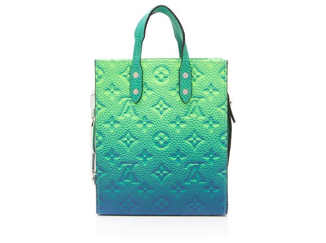 Borsa a Spalla Petit Sac Plat Taurillon Illusion Louis Vuitton x Virgil Abloh Blu - vista 3