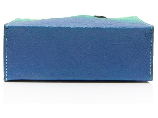 Borsa a Spalla Petit Sac Plat Taurillon Illusion Louis Vuitton x Virgil Abloh Blu - vista 4