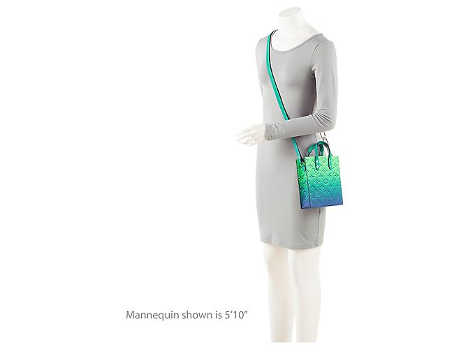 Borsa a Spalla Petit Sac Plat Taurillon Illusion Louis Vuitton x Virgil Abloh Blu - vista 5