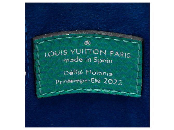 Borsa a Spalla Petit Sac Plat Taurillon Illusion Louis Vuitton x Virgil Abloh Blu - vista 7