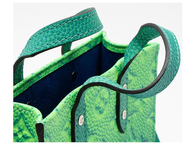 Borsa a Spalla Petit Sac Plat Taurillon Illusion Louis Vuitton x Virgil Abloh Blu - vista 9