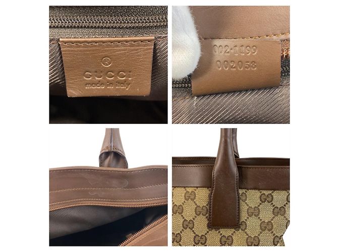 Gucci GG Canvas Leder Tragetasche Braun - Ansicht 4