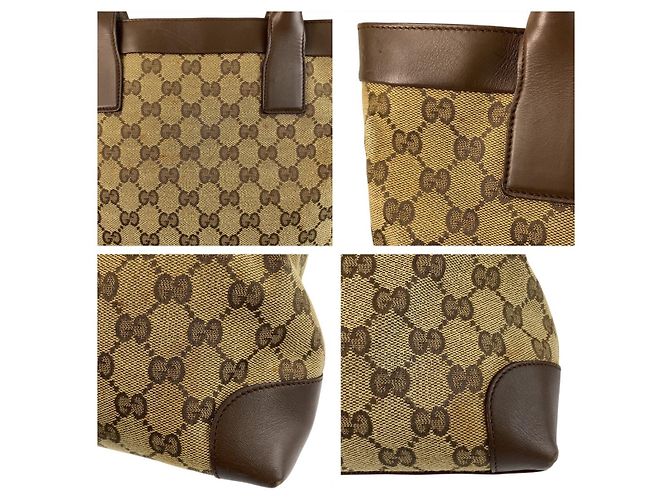 Gucci GG Canvas Leder Tragetasche Braun - Ansicht 5