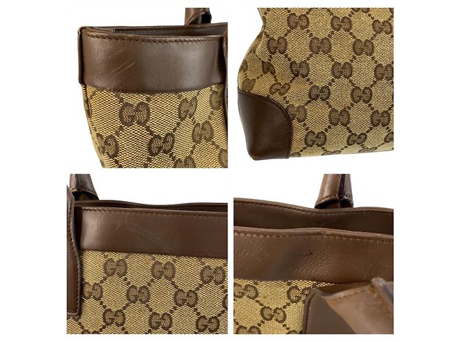 Gucci GG Canvas Leder Tragetasche Braun - Ansicht 6