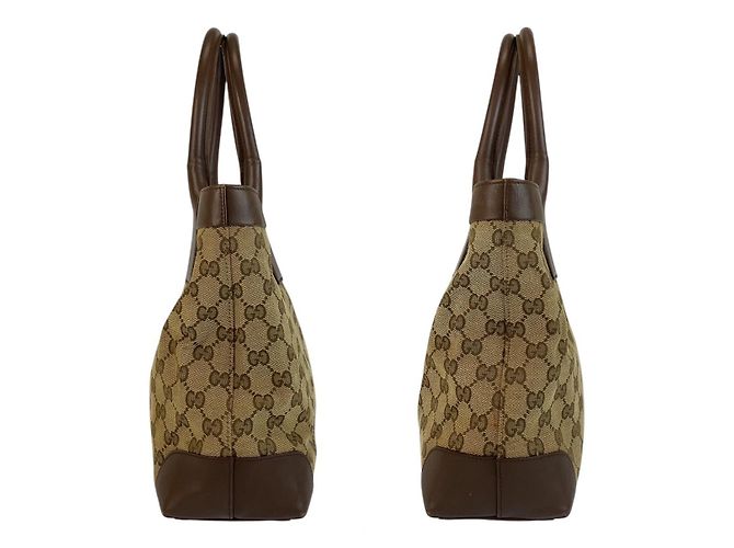 Gucci GG Canvas Leder Tragetasche Braun - Ansicht 8