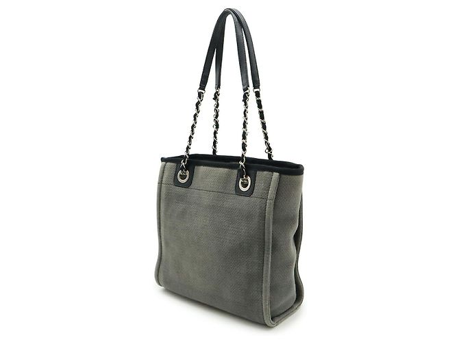 2.55 Borsa Deauville in tela e pelle Chanel Grigio - vista 2
