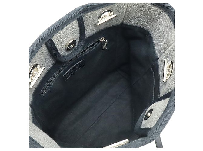 2.55 Borsa Deauville in tela e pelle Chanel Grigio - vista 5