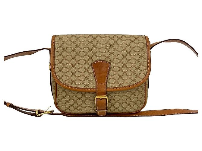 Céline Borsa a Spalla in PVC Macadam Blazon di CELINE Marrone - vista 2