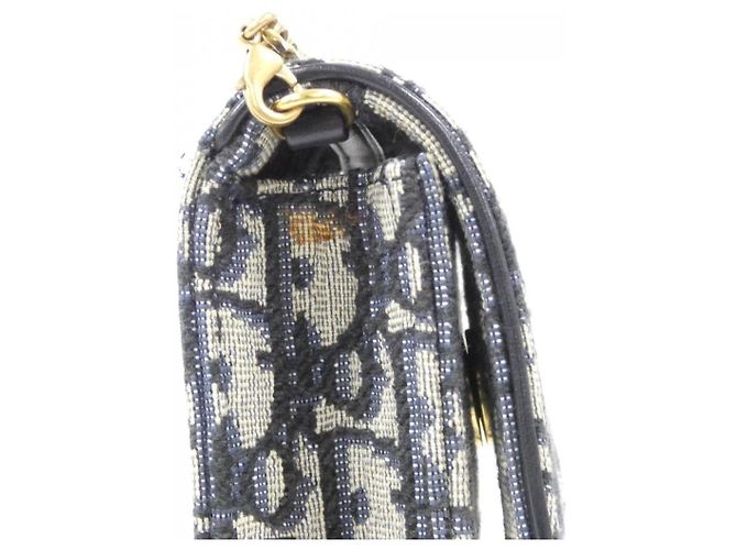 Borsa a Spalla in Tela DIOR OBLIQUE di Christian Dior Blu - vista 4