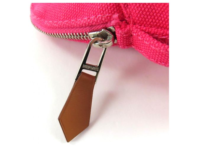 Neceser mini mini de algodón Hermès Bolide Rosa - vista 7