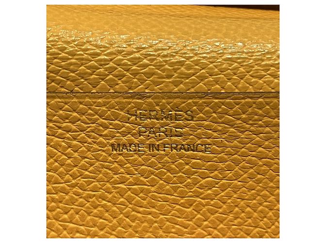 Portafoglio Lungo Soufflet in Pelle Epsom Béarn di Hermès Giallo - vista 4