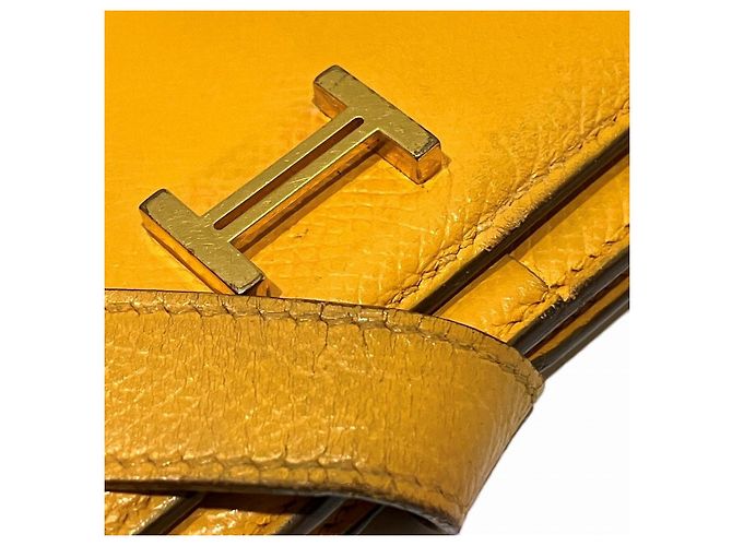 Portafoglio Lungo Soufflet in Pelle Epsom Béarn di Hermès Giallo - vista 7