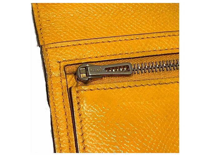 Portafoglio Lungo Soufflet in Pelle Epsom Béarn di Hermès Giallo - vista 8